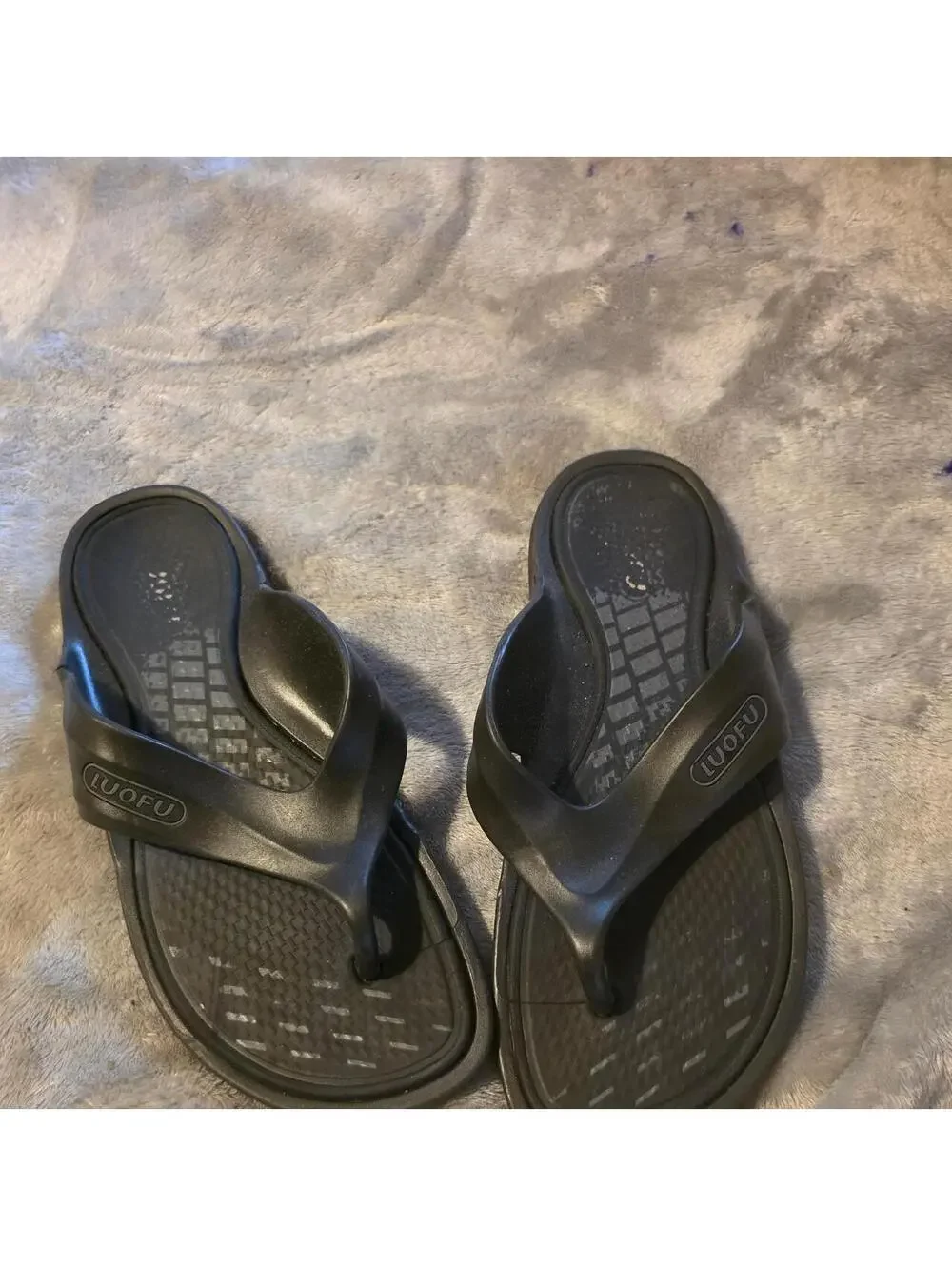 Black wofu flip flops size 12 #flipflops #comfort